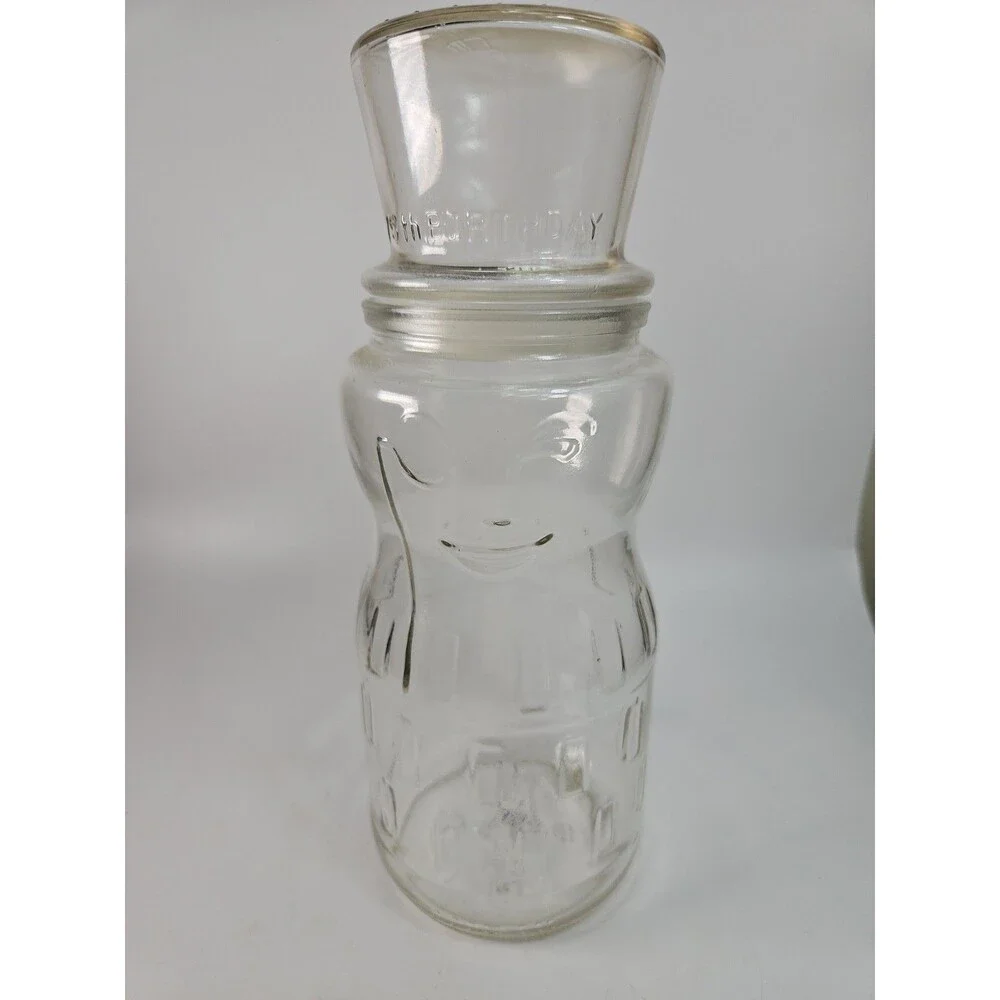Planters Peanuts Mr. Peanut 75th Birthday Promotional 1991 Vintage Glass Jar
